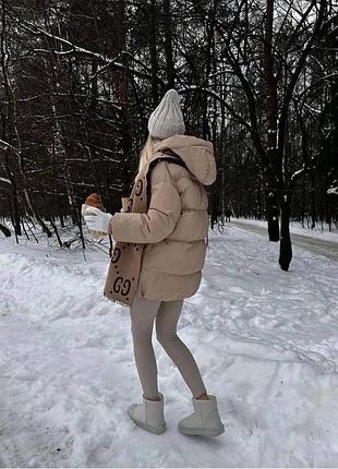 Женская куртка зимняя пуфер черный беж синий розовый xs s m