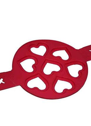 Форма для оладок та яєць серця з силікону vc-1619 тм vincent