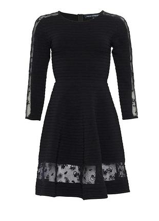 38-40р. платье со вставками сетки french connection voletta трикотаж в рубчик