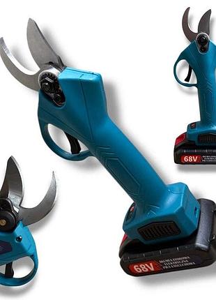 Секатор ручной аккумуляторный садовый 2,5 на 2 акб 68v в кейсе domotec zy-52