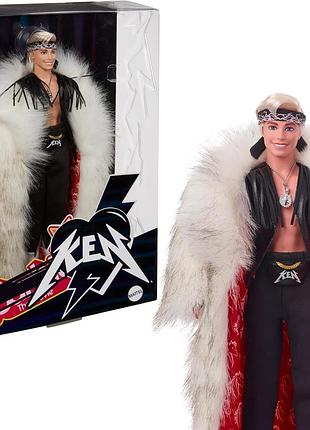 Коллекционная кукла barbie the movie collectible ken doll wearing big faux fur coat кен барби в искусственной шубе (hrf31)