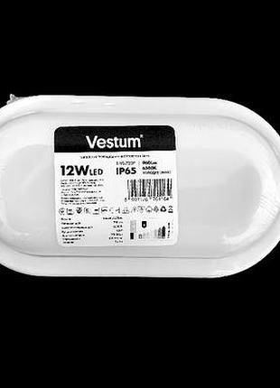 Світлодіодний світильник жкг led s 12w овал 6500k 220v vestum 1-vs-7207