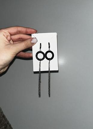 Довгі сережки з бісеру та ланцюжків, ручна робота