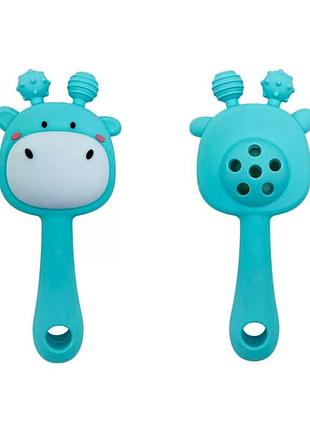 Силіконовий прорізувач-брязкальце "жираф" mgz-0428(turqouise)