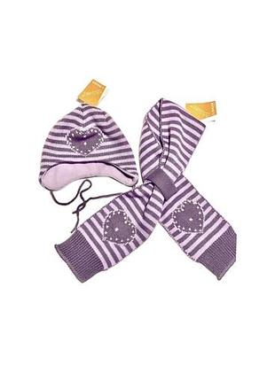 Новий з бірками комплект для дівчинки bauer (німеччина) на флісі 46-48 см (обʼєм голови)