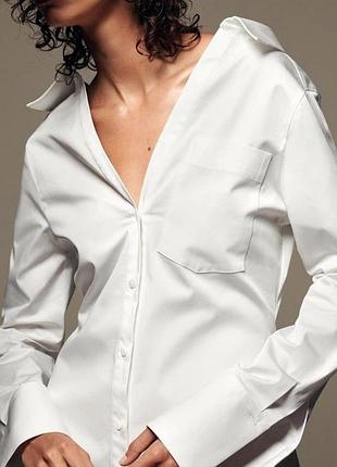 Белая поплиновая хлопковая приталенная рубашка zara 
✨✨✨✨✨✨✨✨✨✨✨✨