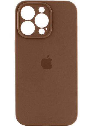 Чехол silicone case full camera protective (aa) для apple iphone 14 pro max (6.7") коричневый / brown
