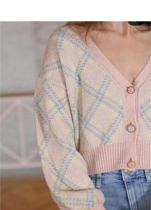 Укорочений вʼязаний кардиган
