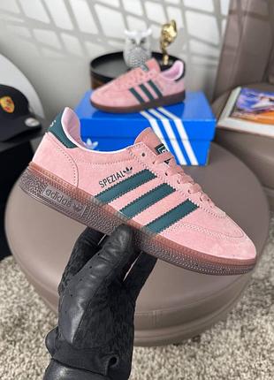 Женские кроссовки adidas spezial pink green