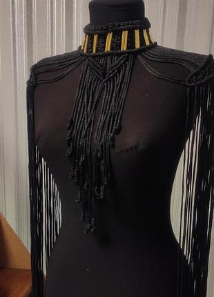 Чокер, накидка на плече макраме 4