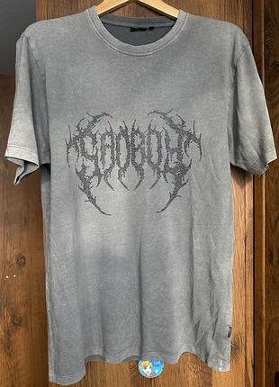 Футболка сіра cropp тай дай tie-dye розмір м