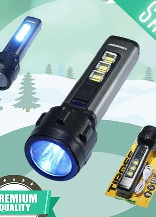 Якісний ручний ліхтарик з бічним підсвічуванням та зарядкою від юсб польща, яскравий ліхтар туристичний, gp22