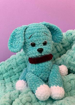 Качественная плюшевая собачка ручной работы, мягкая детская игрушка в кроватку, вязаные игрушки, gp