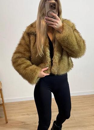 Укорочена жіноча шубка h&m / нова шуба h&m / стильна жіноча укорочена шубка
