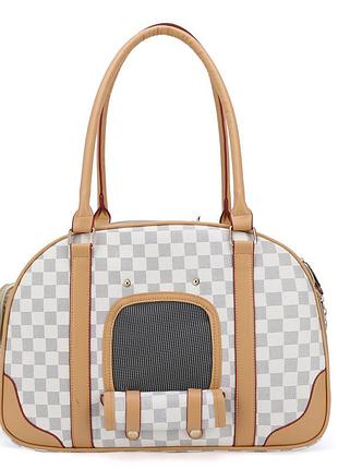 Сумка-переноска для кошек cosmopet cp-37 складная 43х29х23 white, gp