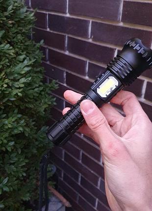 Міцний тактичний яскравий ліхтар із бічним світлом bl-a95, потужний металевий кишеньковий ліхтарик, gp22