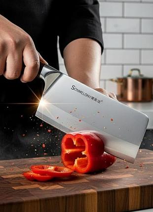 Кухонна сокирка тесак для м’яса 30 см — професійний ніж для рубки, нержавіюча сталь, зручна ергономічна ручка, kt-945