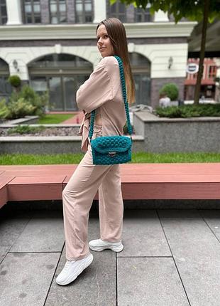 Стильная женская вязаная сумка ручной работы из трикотажной пряжи, качественная летняя сумочка кроссбоди, gp5