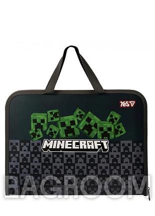 Папка-портфель yes fc на блискавці з тканинними ручками minecraft creepers 492355