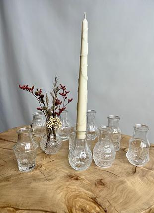 Набір міні ваз зі скла 5 шт | для квітів та свічок