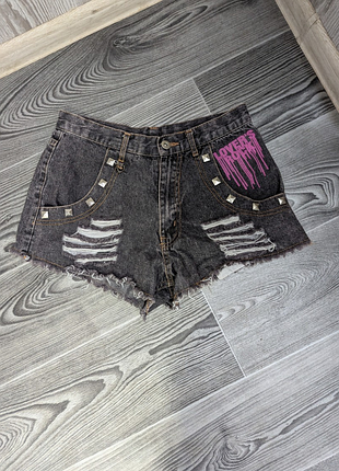 Шорти жіночі стильні джинсові чорного кольору розміру s