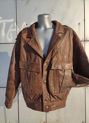 Шкіряна куртка бомбер