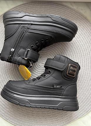 Черевики утеплені для дівчинки на осінь від бренду clibee, 27