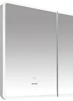 Шкафчик подвесной с зеркалом в ванную mixxus olivary 70x70x13см с подсветкой белый mi8295