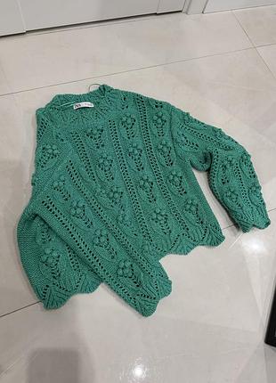 Zara светр зелений вʼязаний s 3