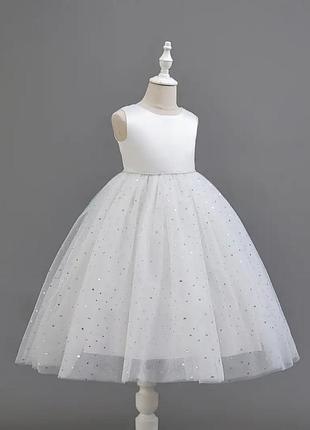 Блестящее праздничное платье для девочки на новый год режело декоративное время рождения выпуск выпуск новогоднее утро снежинка ангел бальная пышная свадьбы