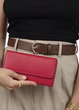 Жіночий шкіряний гаманець, червоний