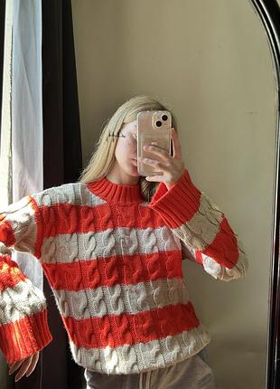 Вовняний стильний яскравий светр