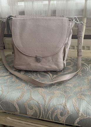 Сумочка шкіряна пудрова