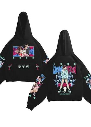 Худі оверсайз в аніме стилі на флісі, на чоловічка чи підлітка, тепла кофта з капюшоном