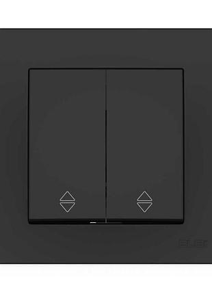 Вимикач el-bi vega чорний мат 2-кл прохідний
