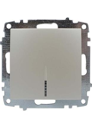Вимикач el-bi vega silverline перлина 1-кл з підсвіткою без рамки