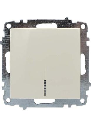Вимикач el-bi zena кремовий 1кл з підсвіткою без рамки