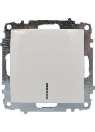 Вимикач el-bi zena білий 1кл з підсвіткою без рамки