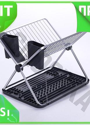 Ve сушилка для посуды складная new version компактная алюминиевая для кухни легкая и удобная сушилка д n6w_ver
