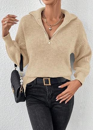 Светр кофта бежевий вʼязаний светр shein l