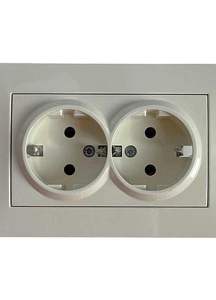 Розетка el-bi vega кремова 2-на з заземленням