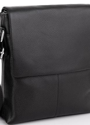 Сумка чоловіча з натуральної шкіри tiding bag чорна