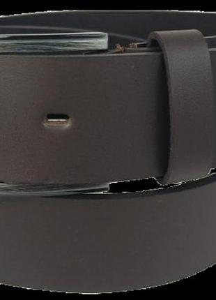 Широкий мужской ремень под джинсы skipper темно-коричневый 4,5 см