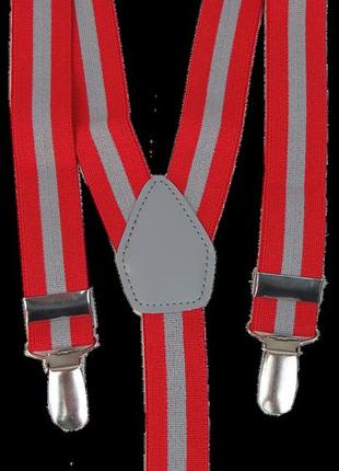 Подтяжки мужские для брюк martom troll красные с серым