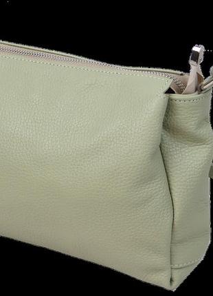 Женская кожаная сумка через плечо borsacomoda салатовая