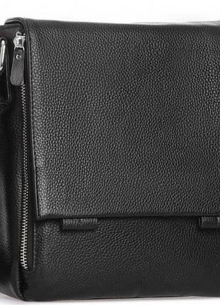 Мужская сумка из натуральной кожи tiding bag черная