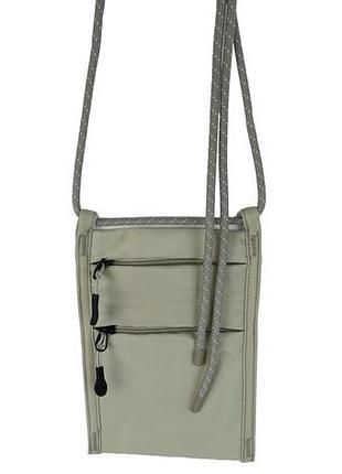 Кошелек, сумка для документов, смартфона с ремешком на шею agate серая