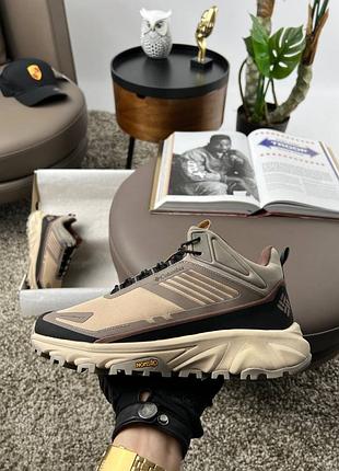Мужские зимние кроссовки с мехом columbia climawarm beige fur водоотталкивающий текстиль