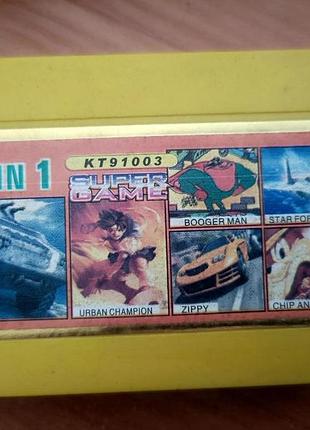 Картридж dendy 8 bit kt91003 boogerman, chip dail, star force, zippy, tank 90, urban champion