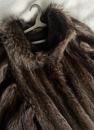 Шуба з натурального хутра єнота